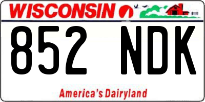 WI license plate 852NDK