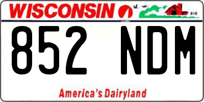 WI license plate 852NDM