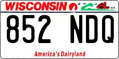 WI license plate 852NDQ