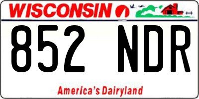 WI license plate 852NDR