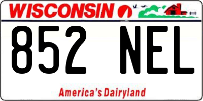 WI license plate 852NEL