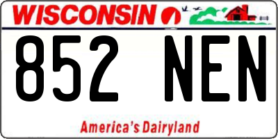 WI license plate 852NEN