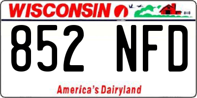 WI license plate 852NFD