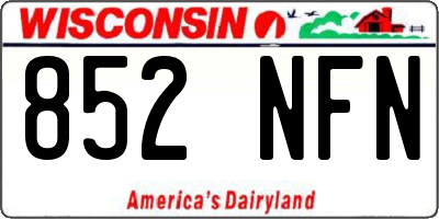 WI license plate 852NFN