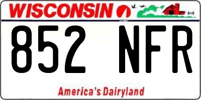 WI license plate 852NFR