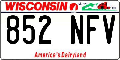 WI license plate 852NFV