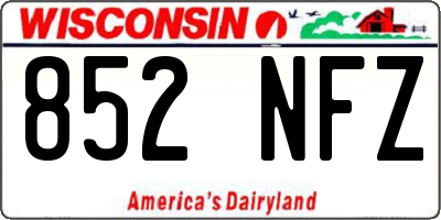 WI license plate 852NFZ