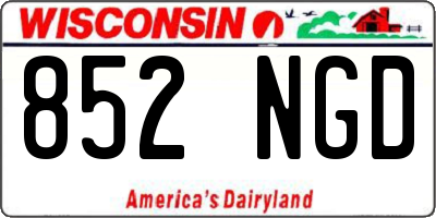 WI license plate 852NGD
