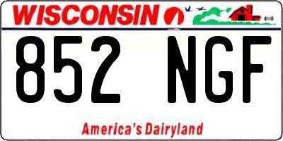 WI license plate 852NGF