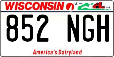 WI license plate 852NGH