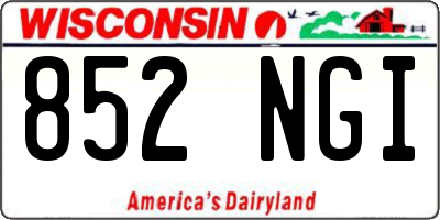 WI license plate 852NGI