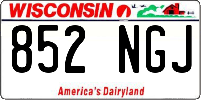 WI license plate 852NGJ