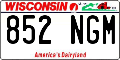 WI license plate 852NGM