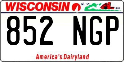 WI license plate 852NGP
