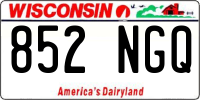 WI license plate 852NGQ
