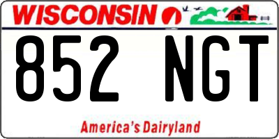 WI license plate 852NGT