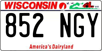 WI license plate 852NGY