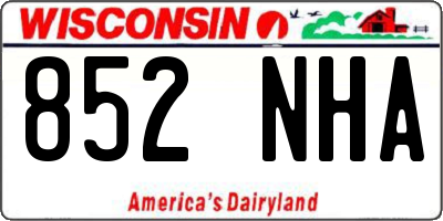 WI license plate 852NHA