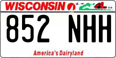 WI license plate 852NHH