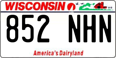 WI license plate 852NHN