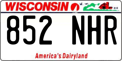 WI license plate 852NHR