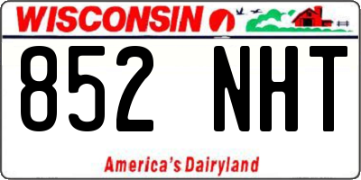 WI license plate 852NHT