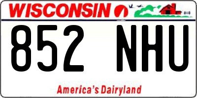 WI license plate 852NHU