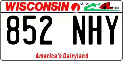 WI license plate 852NHY