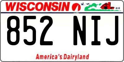 WI license plate 852NIJ