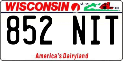 WI license plate 852NIT