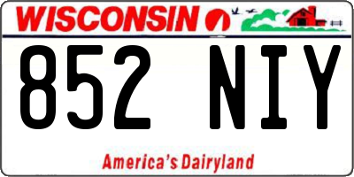 WI license plate 852NIY