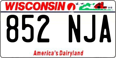 WI license plate 852NJA