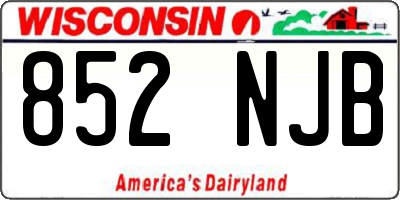 WI license plate 852NJB