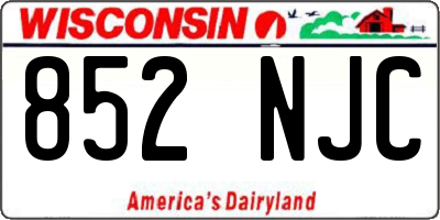 WI license plate 852NJC