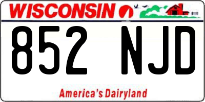 WI license plate 852NJD