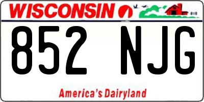 WI license plate 852NJG