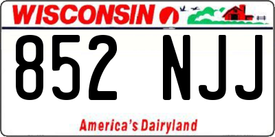 WI license plate 852NJJ