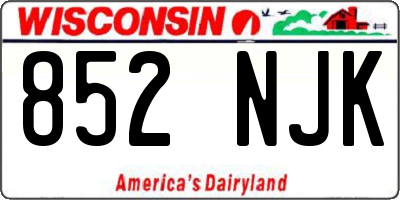 WI license plate 852NJK