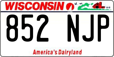 WI license plate 852NJP