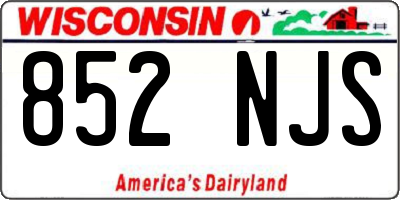 WI license plate 852NJS