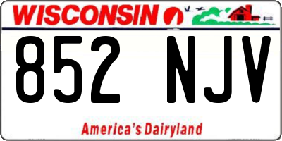 WI license plate 852NJV