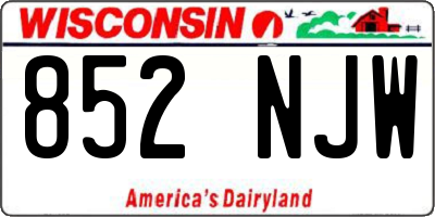 WI license plate 852NJW