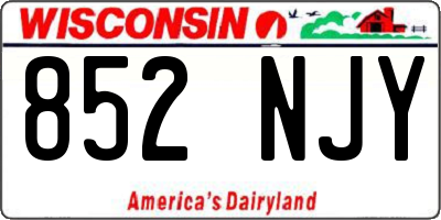 WI license plate 852NJY