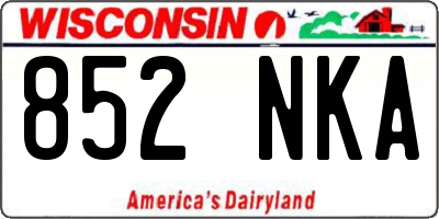 WI license plate 852NKA