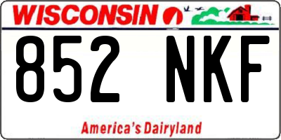 WI license plate 852NKF