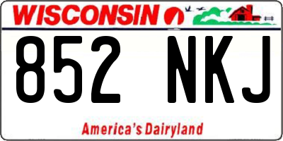 WI license plate 852NKJ
