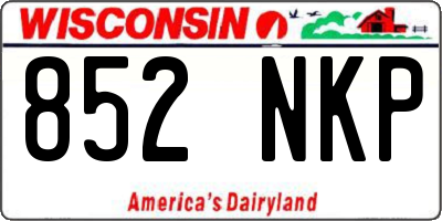 WI license plate 852NKP