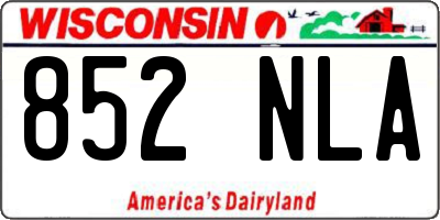 WI license plate 852NLA