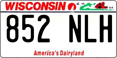 WI license plate 852NLH