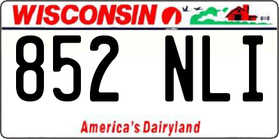 WI license plate 852NLI